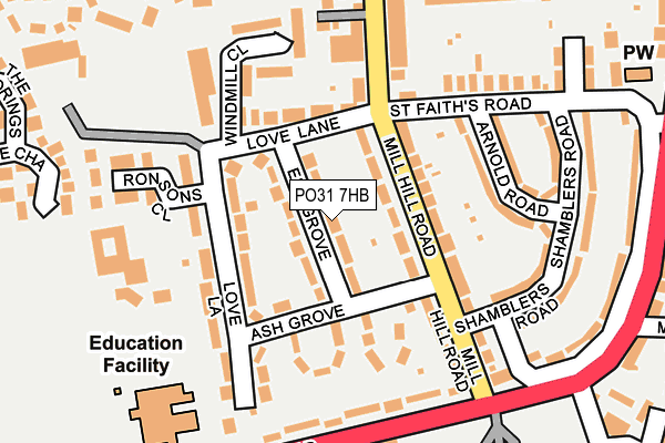 PO31 7HB map - OS OpenMap – Local (Ordnance Survey) PO31 7HB map - OS OpenMap – Local (Ordnance Survey)