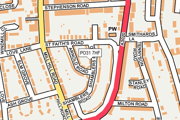PO31 7HF map - OS OpenMap – Local (Ordnance Survey) PO31 7HF map - OS OpenMap – Local (Ordnance Survey)