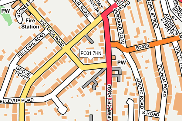 PO31 7HN map - OS OpenMap – Local (Ordnance Survey) PO31 7HN map - OS OpenMap – Local (Ordnance Survey)