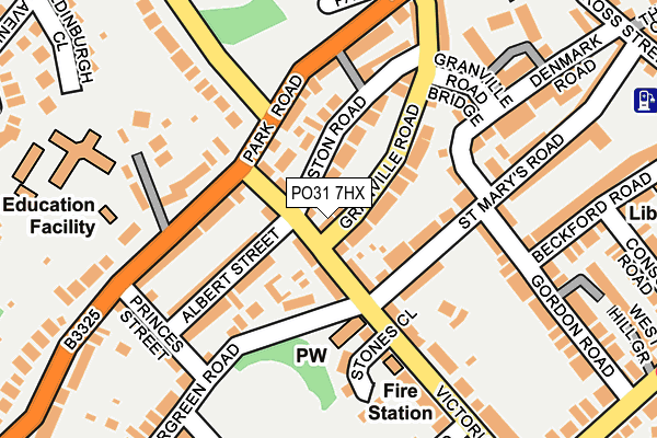 PO31 7HX map - OS OpenMap – Local (Ordnance Survey) PO31 7HX map - OS OpenMap – Local (Ordnance Survey)