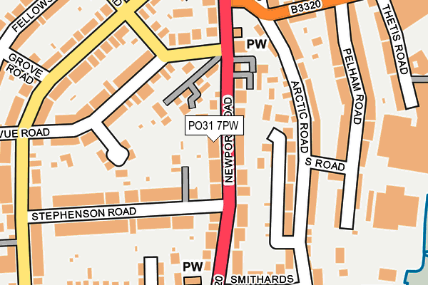 PO31 7PW map - OS OpenMap – Local (Ordnance Survey) PO31 7PW map - OS OpenMap – Local (Ordnance Survey)