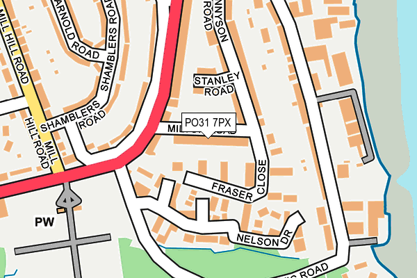 PO31 7PX map - OS OpenMap – Local (Ordnance Survey) PO31 7PX map - OS OpenMap – Local (Ordnance Survey)