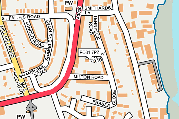 PO31 7PZ map - OS OpenMap – Local (Ordnance Survey) PO31 7PZ map - OS OpenMap – Local (Ordnance Survey)