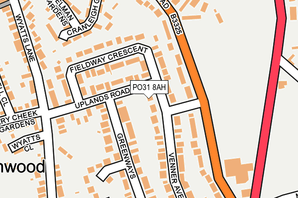PO31 8AH map - OS OpenMap – Local (Ordnance Survey) PO31 8AH map - OS OpenMap – Local (Ordnance Survey)