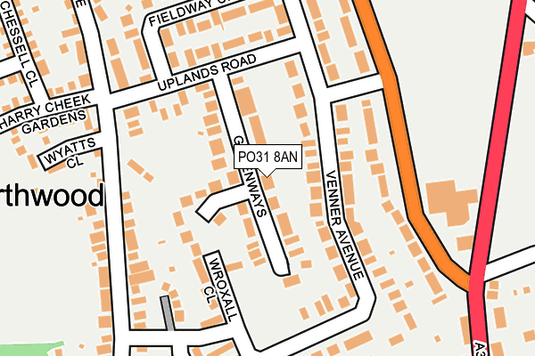 PO31 8AN map - OS OpenMap – Local (Ordnance Survey) PO31 8AN map - OS OpenMap – Local (Ordnance Survey)