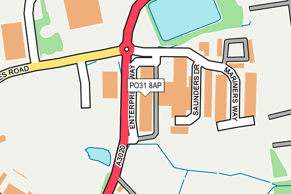 PO31 8AP map - OS OpenMap – Local (Ordnance Survey) PO31 8AP map - OS OpenMap – Local (Ordnance Survey)