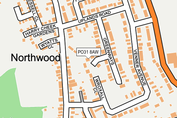 PO31 8AW map - OS OpenMap – Local (Ordnance Survey) PO31 8AW map - OS OpenMap – Local (Ordnance Survey)