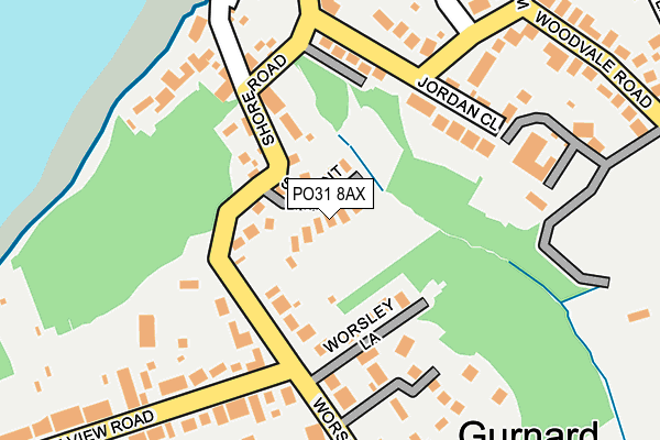 PO31 8AX map - OS OpenMap – Local (Ordnance Survey) PO31 8AX map - OS OpenMap – Local (Ordnance Survey)