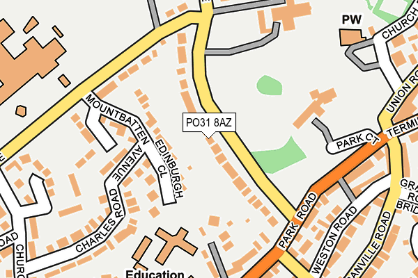 PO31 8AZ map - OS OpenMap – Local (Ordnance Survey)