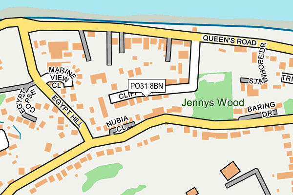 PO31 8BN map - OS OpenMap – Local (Ordnance Survey) PO31 8BN map - OS OpenMap – Local (Ordnance Survey)