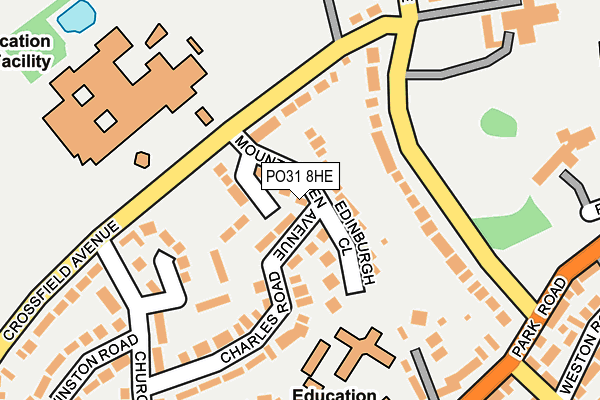 PO31 8HE map - OS OpenMap – Local (Ordnance Survey) PO31 8HE map - OS OpenMap – Local (Ordnance Survey)