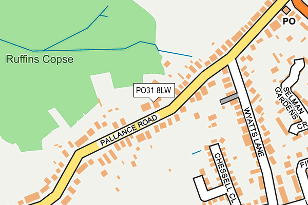 PO31 8LW map - OS OpenMap – Local (Ordnance Survey) PO31 8LW map - OS OpenMap – Local (Ordnance Survey)