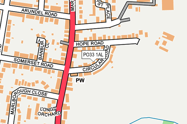 PO33 1AL map - OS OpenMap – Local (Ordnance Survey) PO33 1AL map - OS OpenMap – Local (Ordnance Survey)
