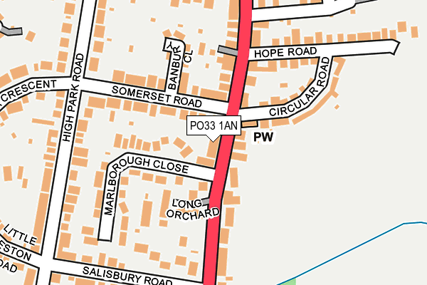 PO33 1AN map - OS OpenMap – Local (Ordnance Survey) PO33 1AN map - OS OpenMap – Local (Ordnance Survey)