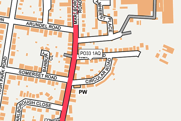 PO33 1AQ map - OS OpenMap – Local (Ordnance Survey)