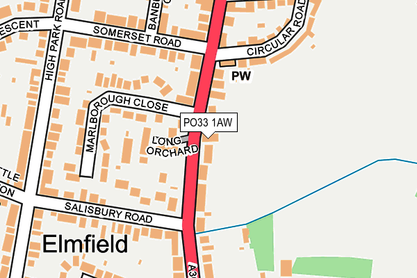 PO33 1AW map - OS OpenMap – Local (Ordnance Survey)