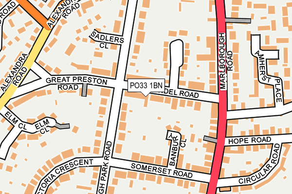 PO33 1BN map - OS OpenMap – Local (Ordnance Survey) PO33 1BN map - OS OpenMap – Local (Ordnance Survey)