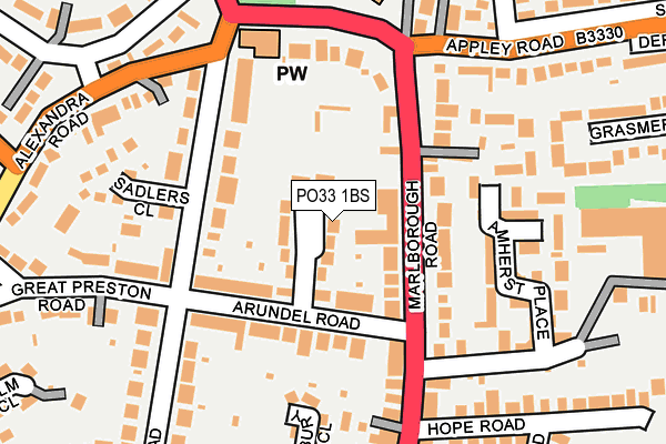 PO33 1BS map - OS OpenMap – Local (Ordnance Survey) PO33 1BS map - OS OpenMap – Local (Ordnance Survey)