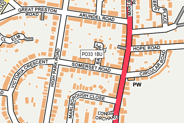 PO33 1BU map - OS OpenMap – Local (Ordnance Survey) PO33 1BU map - OS OpenMap – Local (Ordnance Survey)