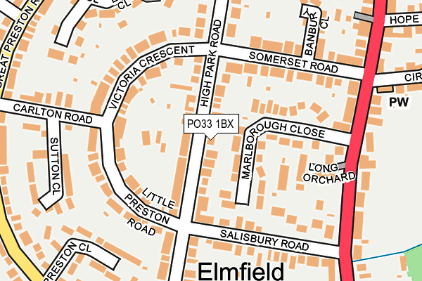 PO33 1BX map - OS OpenMap – Local (Ordnance Survey) PO33 1BX map - OS OpenMap – Local (Ordnance Survey)