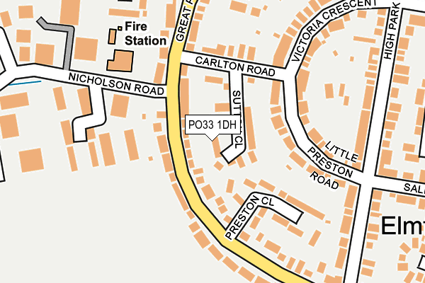 PO33 1DH map - OS OpenMap – Local (Ordnance Survey) PO33 1DH map - OS OpenMap – Local (Ordnance Survey)