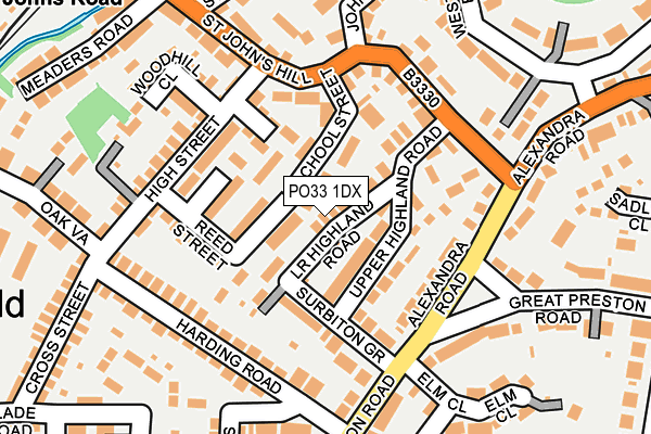 PO33 1DX map - OS OpenMap – Local (Ordnance Survey) PO33 1DX map - OS OpenMap – Local (Ordnance Survey)