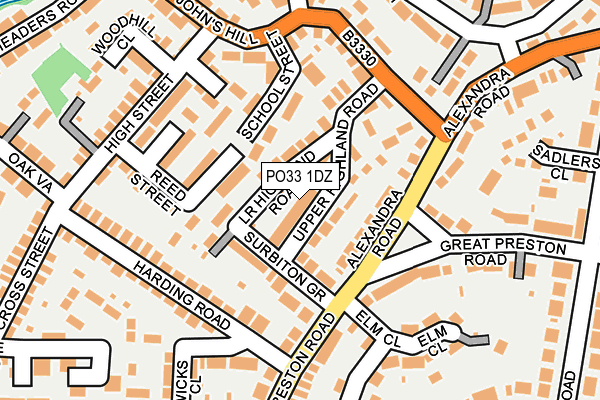 PO33 1DZ map - OS OpenMap – Local (Ordnance Survey) PO33 1DZ map - OS OpenMap – Local (Ordnance Survey)