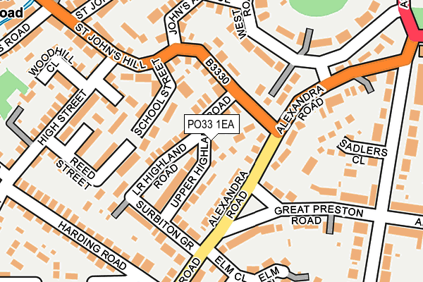 PO33 1EA map - OS OpenMap – Local (Ordnance Survey) PO33 1EA map - OS OpenMap – Local (Ordnance Survey)