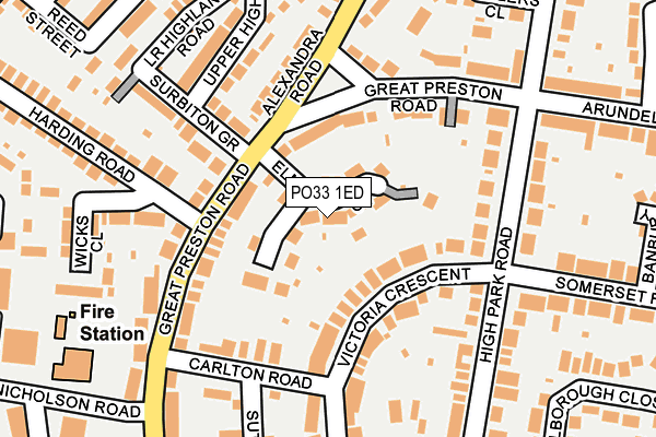 PO33 1ED map - OS OpenMap – Local (Ordnance Survey) PO33 1ED map - OS OpenMap – Local (Ordnance Survey)