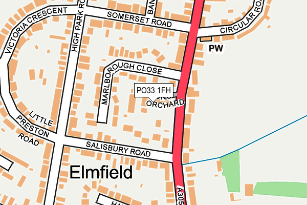 PO33 1FH map - OS OpenMap – Local (Ordnance Survey) PO33 1FH map - OS OpenMap – Local (Ordnance Survey)