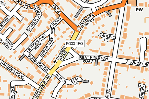 PO33 1FQ map - OS OpenMap – Local (Ordnance Survey) PO33 1FQ map - OS OpenMap – Local (Ordnance Survey)
