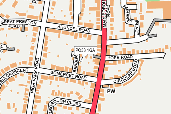 PO33 1GA map - OS OpenMap – Local (Ordnance Survey) PO33 1GA map - OS OpenMap – Local (Ordnance Survey)
