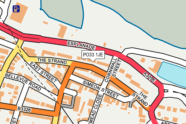 PO33 1JE map - OS OpenMap – Local (Ordnance Survey)