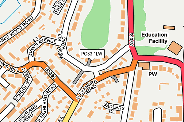 PO33 1LW map - OS OpenMap – Local (Ordnance Survey) PO33 1LW map - OS OpenMap – Local (Ordnance Survey)