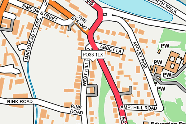 PO33 1LX map - OS OpenMap – Local (Ordnance Survey) PO33 1LX map - OS OpenMap – Local (Ordnance Survey)