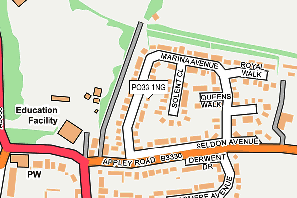 PO33 1NG map - OS OpenMap – Local (Ordnance Survey) PO33 1NG map - OS OpenMap – Local (Ordnance Survey)