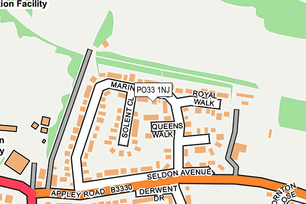 PO33 1NJ map - OS OpenMap – Local (Ordnance Survey) PO33 1NJ map - OS OpenMap – Local (Ordnance Survey)