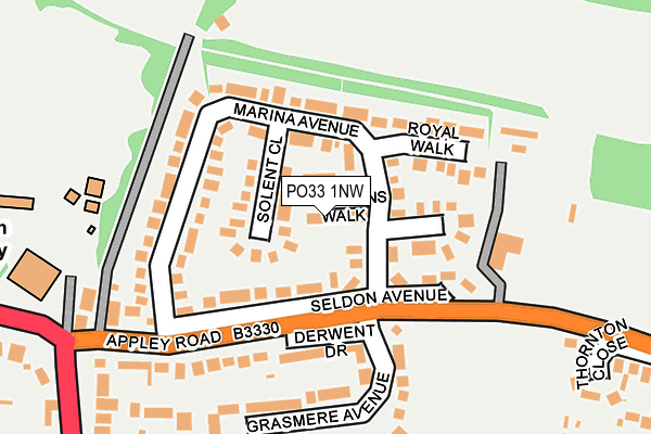 PO33 1NW map - OS OpenMap – Local (Ordnance Survey) PO33 1NW map - OS OpenMap – Local (Ordnance Survey)