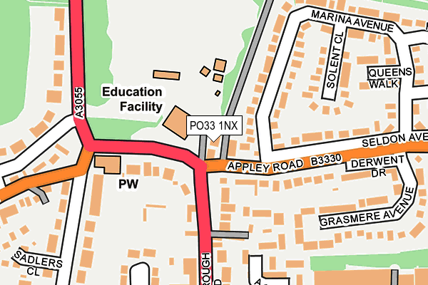 PO33 1NX map - OS OpenMap – Local (Ordnance Survey)