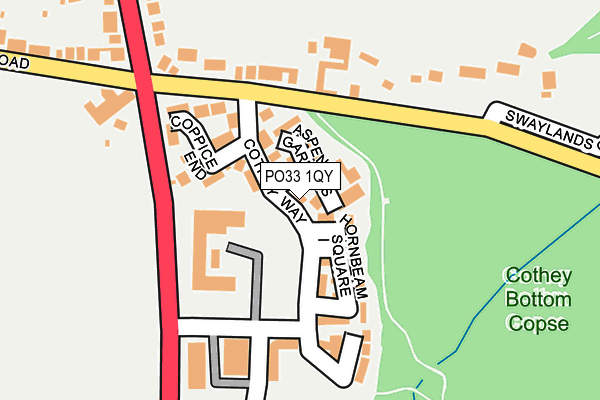 PO33 1QY map - OS OpenMap – Local (Ordnance Survey)