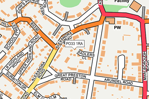 PO33 1RA map - OS OpenMap – Local (Ordnance Survey) PO33 1RA map - OS OpenMap – Local (Ordnance Survey)