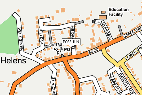 PO33 1UN map - OS OpenMap – Local (Ordnance Survey) PO33 1UN map - OS OpenMap – Local (Ordnance Survey)