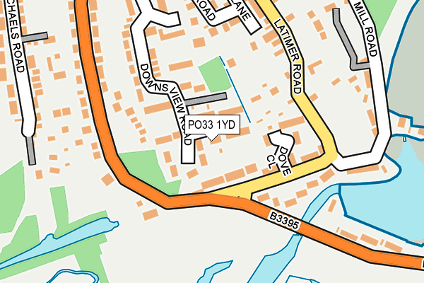 PO33 1YD map - OS OpenMap – Local (Ordnance Survey) PO33 1YD map - OS OpenMap – Local (Ordnance Survey)