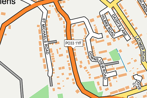 PO33 1YF map - OS OpenMap – Local (Ordnance Survey) PO33 1YF map - OS OpenMap – Local (Ordnance Survey)
