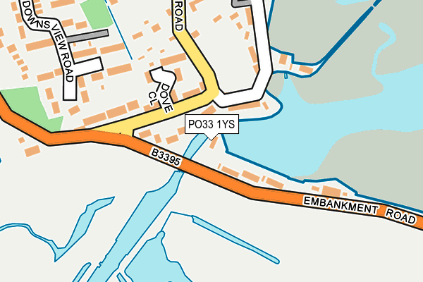 PO33 1YS map - OS OpenMap – Local (Ordnance Survey) PO33 1YS map - OS OpenMap – Local (Ordnance Survey)