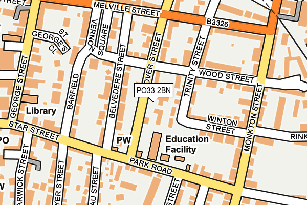 PO33 2BN map - OS OpenMap – Local (Ordnance Survey) PO33 2BN map - OS OpenMap – Local (Ordnance Survey)