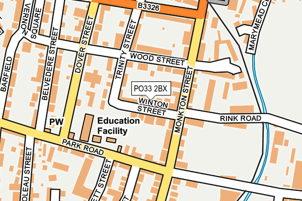PO33 2BX map - OS OpenMap – Local (Ordnance Survey) PO33 2BX map - OS OpenMap – Local (Ordnance Survey)