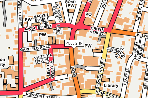 PO33 2HN map - OS OpenMap – Local (Ordnance Survey) PO33 2HN map - OS OpenMap – Local (Ordnance Survey)