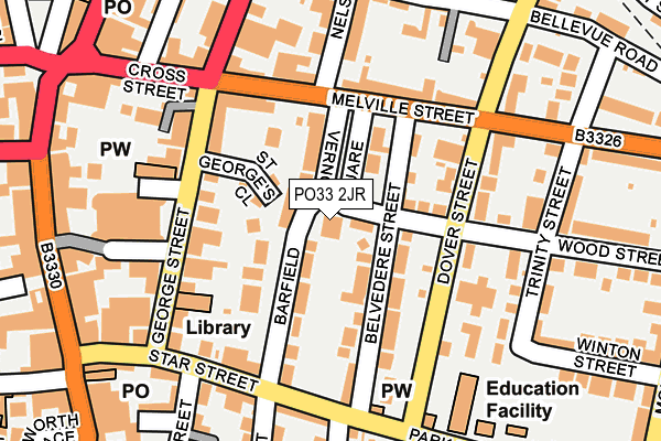 PO33 2JR map - OS OpenMap – Local (Ordnance Survey) PO33 2JR map - OS OpenMap – Local (Ordnance Survey)