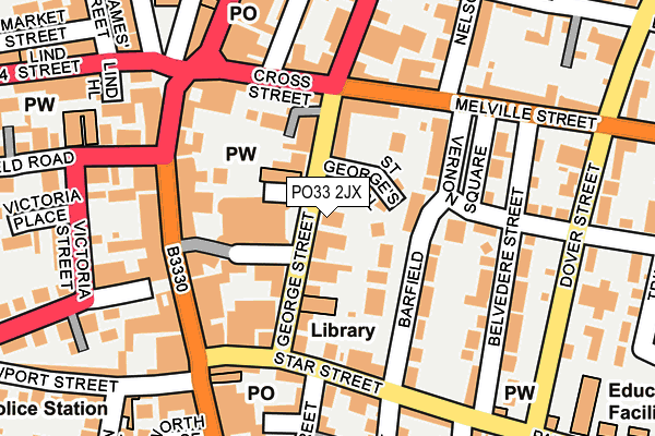 PO33 2JX map - OS OpenMap – Local (Ordnance Survey) PO33 2JX map - OS OpenMap – Local (Ordnance Survey)